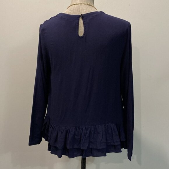 Rodebjer Lindy Blue Pablum Frill Long Sleeve Ruffle Tunic - Picture 11 of 15